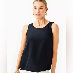 NWT Lilly Pulitzer Dionna Silk Sleeveless Black Women's Shell Top